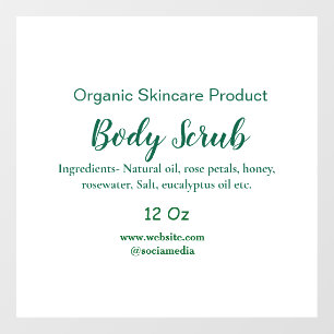 Organic green nature body scrub butter add name in