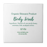 Organic green nature body scrub butter add name in ceramic tile<br><div class="desc">design</div>