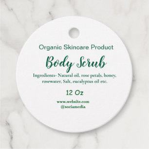 Organic green nature body scrub butter add name in favour tags