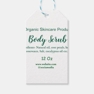Organic green nature body scrub butter add name in gift tags