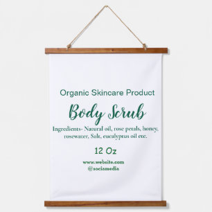 Organic green nature body scrub butter add name in hanging tapestry