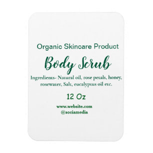 Organic green nature body scrub butter add name in magnet