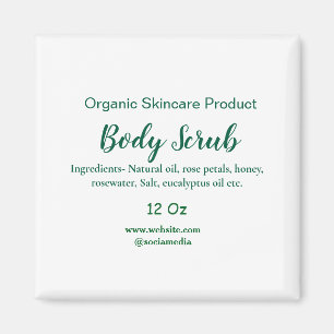 Organic green nature body scrub butter add name in magnet