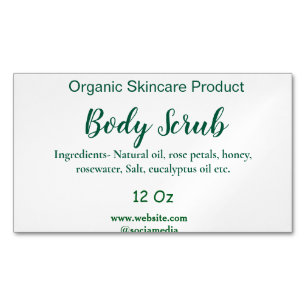 Organic green nature body scrub butter add name in Magnetic business card
