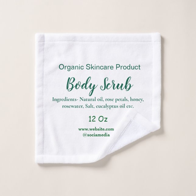 Organic green nature body scrub butter add name in wash cloth (Wash Cloth)