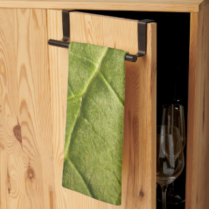 Organic Green Rhubarb Leaf Tea Towel