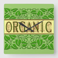 Organic Green Saying Wall Clock