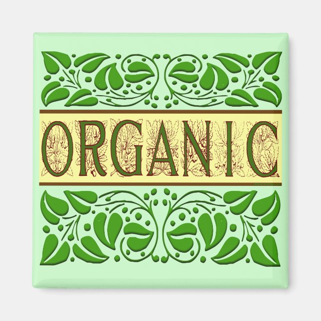 Organic Green Slogan Magnet (Front)