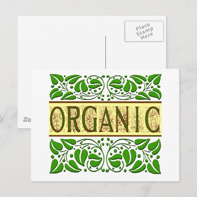 Organic Green Slogan Postcard (Front/Back)