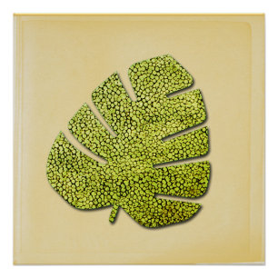 Organic Green Tropical Leaf Poster