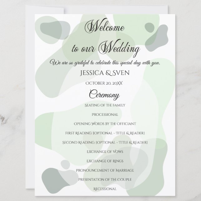 Organic Greenery Geometric Abstract Wedding (Front)