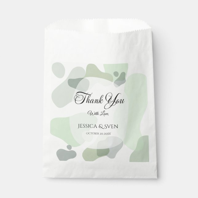 Organic Greenery Geometric Abstract Wedding Favour Bag (Front)