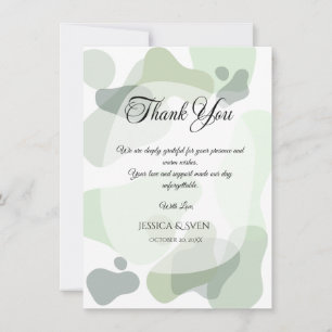 Organic Greenery Geometric Abstract Wedding Thank You Card