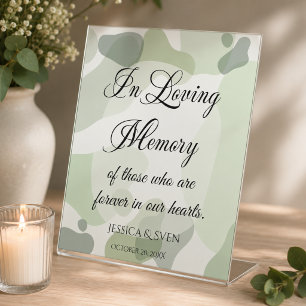 Organic Greenery Geometric Wedding Loving Memorial Pedestal Sign