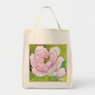 Organic Grocery Tote.'PEONYpink' Tote Bag