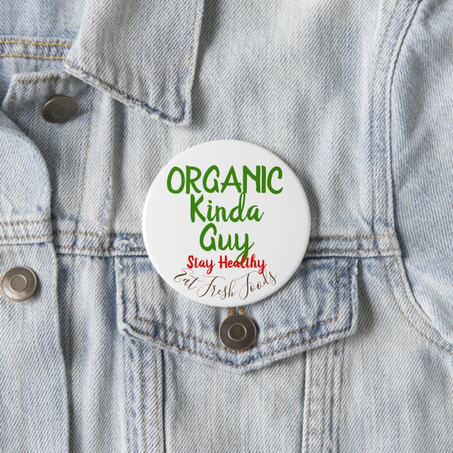 Organic Guy Fresh Foods Round Button Pins (In Situ)