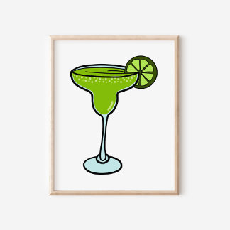 Organic Hand-Drawn Margarita Art Poster