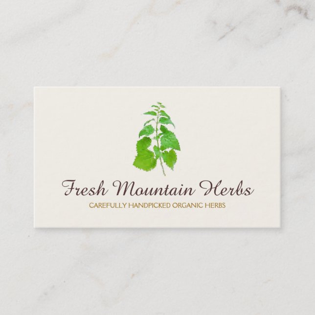 Organic Herbalist Herb Gardener Holistic Health Business Card (Front)