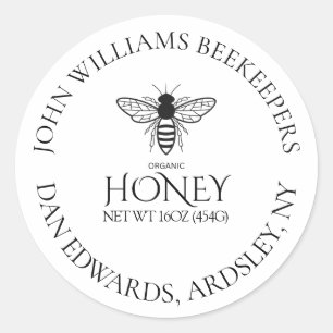 Organic honey bee queen classic round sticker