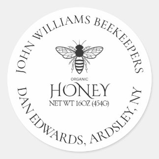 Organic honey bee queen  classic round sticker