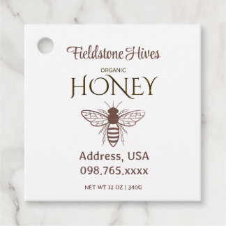 Organic honey bee queen  favour tags