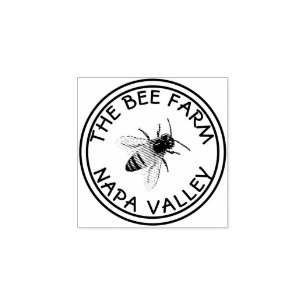 Organic Honey Bee Simple  Rubber Stamp