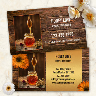 Organic Honey Beekeeping Business Card