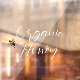 Organic Honey for sale handwritten text bee