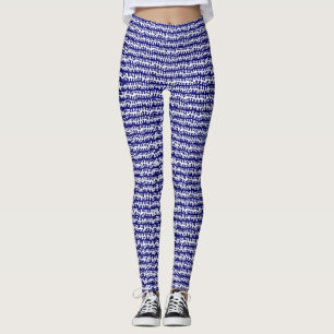 Organic Horizontal Stripes - Deep Navy Blue Leggings