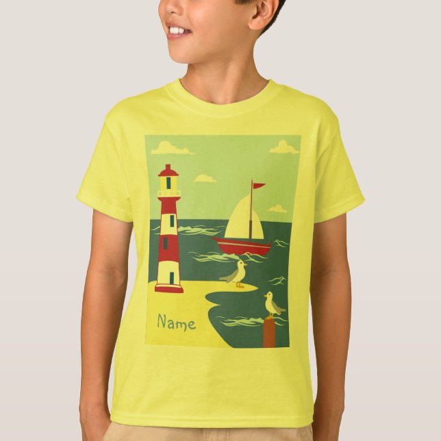 Organic Kids - Nautical Boys T-Shirt Personalised (Front)