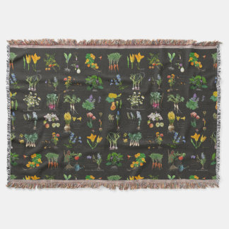 Organic kitchen garden throw blanket