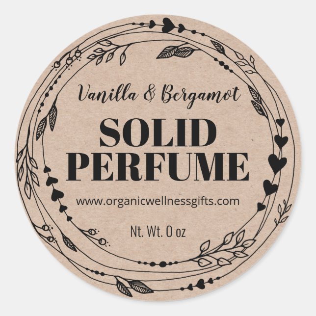 Organic Kraft Solid Perfume Labels (Front)