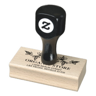 organic leaves rubber stamp