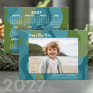 Organic Line Abstract Art 1 Photo - 2027 Calendar Holiday Card