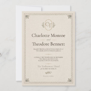 organic, linen, embroidery, botanical invitation