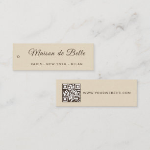 Organic Linen Espresso Script Paris Skinny Tag