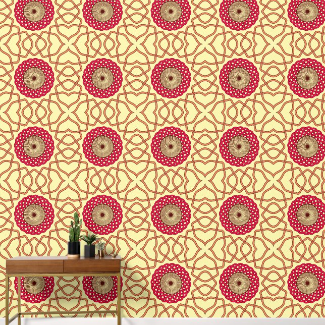 Organic Mandala Spiral Design Wallpaper (Hallway)