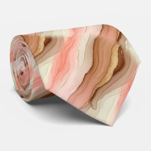 Organic Marble Texture with Burnt Earth and Gold Tie
