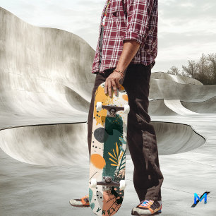 Organic Minimalist - Earthy Botanical Skateboard