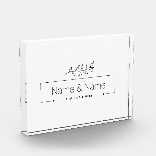 Organic minimalist natural wedding DESIGN EDITABLE Photo Block (Left)