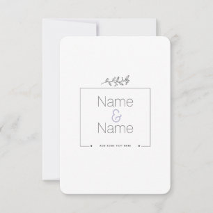 Organic minimalist natural wedding DESIGN EDITABLE RSVP Card