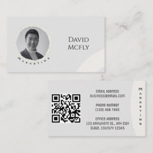 Organic Minimalist with QR Code Business Card