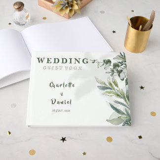 Organic Modern Botanical Wedding Guest Book
