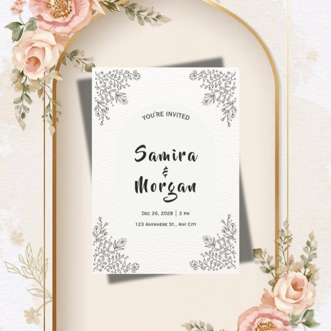 Organic Modern Botanical Wedding Invitation (Creator Uploaded)