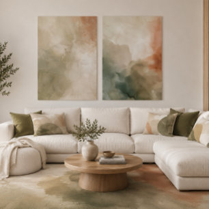 Organic Modern Sage Green & Terracotta Neutral Poster