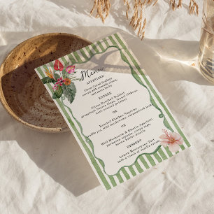 Organic Modern Tropical Menu Card