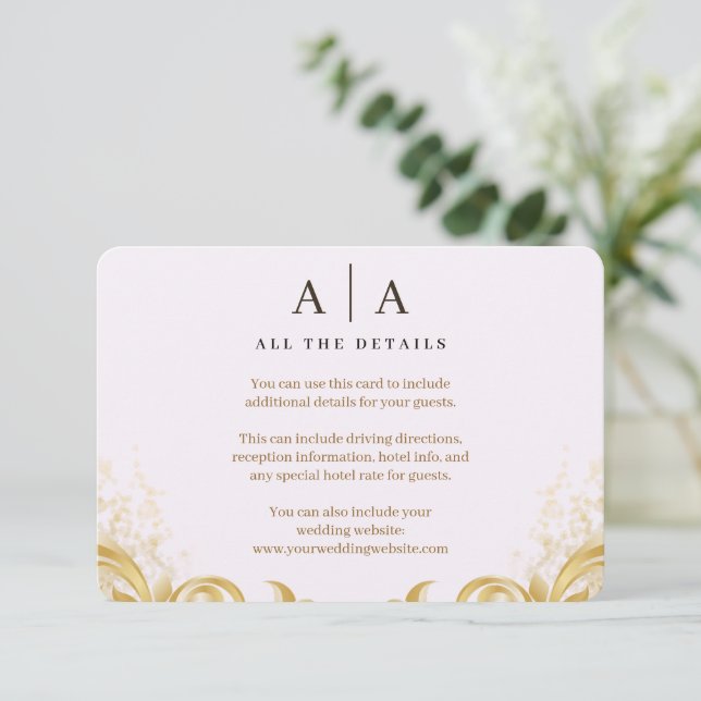Organic Modern Wedding Enclosure Card (Standing Front)
