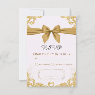 Organic Modern Wedding RSVP Card 