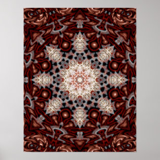 Organic Mushroom Snowflake Poster