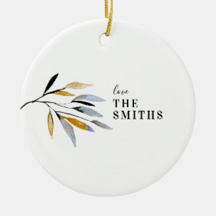 Organic Natural Christmas Holiday Ceramic Ornament